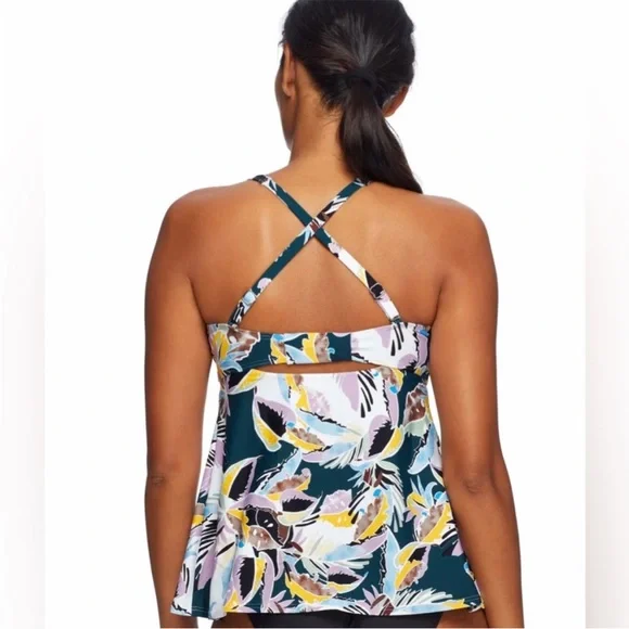 Birdsong Wanderlust Tie Front Underwire Bra Sized Tankini Top 32-DD/E US NWT - Picture 4 of 14